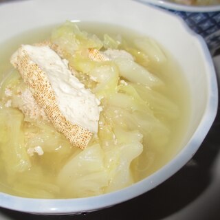明太キャベツ豆腐のスープ